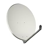 GigaBlue GB100PRO Satellitenschüssel 100cm Aluminium weiß Satelliten-Antenne SAT Offset Spiegel Zuverlässiger Empfang in höchster Qualität (weiß)