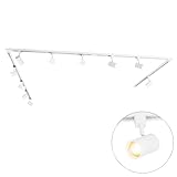 QAZQA - Modern Modernes 1-Phasen-Schienensystem Komplettset I Spotlight I Deckenspot I Deckenstrahler I Strahler mit 10 Spot I Spotlight I Deckenspot I Deckenstrahler I Strahler I Lampe I Leuchtes wei