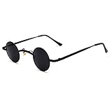 besbomig Retro Kleine Runde Sonnenbrille Herren Vintage Hippie Sonnenbrille Damen Rund Steampunk Sonnenbrille Polarisiert UV400 Schutz Sonnenbrille Kleine Runde Gläser