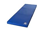 Jeflex - blaue klappbare Weichbodenmatte & Turnmatte 180 x 60 x 6 cm MADE IN GERMANY/faltbare Gymnastikmatte/platzsparende Fitnessmatte & faltbare Yogamatte/dicke Sportmatte für Kinderzimmer