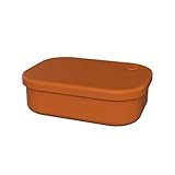 MSemis 1Pcs Bento Box aus Silikon Frischhaltedosen 4 Fächer Brotdose Lunchbox Brotbox Büro-Brotzeitbox Auslaufsicher Essensbox Orange One Size