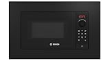 Bosch BFL623MB4 Serie 2 Einbau-Mikrowelle, 38 x 60 cm, 20 L, 800W, AutoPilot 7 Programme, QuickStart, LED-Display, hydrolytische Reinigung, Schwarzglas