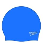 Speedo Unisex Erwachsene Einfarbige, geformte Badekappe aus Silikon | Schwimm-Essentials | Haarschutz Trainingshilfen, Neon Blue, Einheitsgröße