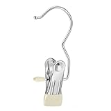 WJIAYAO Wäscheklammern Wäschehaken for Aufhängen, Wäscheklammern aus Edelstahl, tragbare Clip-Kleiderbügel for Schrank, Reisesocken, Hosen, Handtaschen, Hüte, Handtücher(20PCS White)