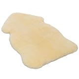 Sanofell by Werner Christ Lammfell Bettauflage MELO – Natur – 105 cm – Echtes medizinisches Lammfell für optimale Temperaturregulierung und Komfort, rutschfest und maschinenwaschbar