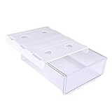 Agatige 1 PCs unter Schreibtischschublade, Selbstkleber unsichtbarer Plastiktisch versteckter Organisator unter Regalkorb für Bürokommode Home School Küche (Transparent weiß)
