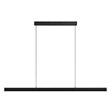 Moderne LED Esstisch Pendelleuchte, 3000K/4000K/6000K 10%–100% Farbtemperatur Linear Lampe Hängend, Dimmbar mit Fernbedienung Hängelampe für Küche, Wohnzimmer, Esszimmer, Schlafzimmer- Schwarz 120CM