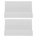 SEWOART 2 Stück pack Visitenkartenhalter aus Robustem Material Kompakter Tischkartenständer Weiß Organizer für Büro Ausstellung und Schreibtisch