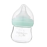UPKOCH Glas Babyflasche Weithals 90ml mit Anti Kolik Sauger Frei für Neugeborene und Stillbabys mit Messskala Tropffrei Weichere Saugerform für Zuhause