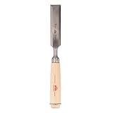 STUBAI Zimmermanns-Stemmeisen 40 mm | Extra starkes Stechbeitel mit langer Klinge | Weißbuchenholz-Griff mit Schlagring | Profi Stemmeisen für präzise Holzbearbeitung, Schreiner & Tischler