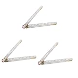 Operitacx 3 Stück Zollstock Klappquadrat Faltmessung Multi biegbar Werkzeug Präzisionslineal für die Holzbearbeitung Mehrwinkel-Gliedermaßstab Herrscher messen Lineal aufklappen Plastik Weiß