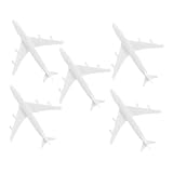 HEALSOPTHY 5 STK. Teiliges Miniatur Flughafenanlagen Modellflugzeuge Sandkastendekor Detailreiche Weiße Flugzeugfiguren für Architekturmodelle und Heimdeko