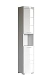 trendteam smart living - Hochschrank Badschrank - Bad - Amanda - Aufbaumaß (BxHxT) 37 x 190 x 31 cm - Farbe Weiß Hochglanz - 139310301