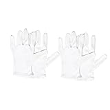Abibiocy 2Pair -Baumwollarbeit Handschuhe Dehnbarer Auskleidungshandschuh für Schmuck Silber Kostüminspektion Umgang mit Kunst -Whitecotton -Handschuhen