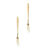 ULTECHNOVO 2 Stück -obstgabel Gabeln Geformt Obstkuchen Aus Stahl Zarte Dessertgabel Aus Edelstahl Kuchengabel Kleine Obstgabel Fruchtgabel Golden Rostfreier Stahl