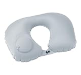AZHKJKZH Nackenhörnchen Erwachsene Aufblasbares Reisekissen Aus Eisseide, U-förmiges Kissen, Reise-Nackenkissen Für Flugzeuge Reise Gadgets(Grey)