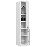 BDW - Vorratsschrank Küche - Küchenschrank Schmal - Schrank 40 cm breit, 205 cm hoch, 57 cm tief - Geräumiger Hochschrank für Vorräte, Küchenutensilien und mehr - Küchenschrank Weiß