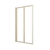 Marwell Badewannenfaltwand Double Gold 120x70cm - Duschwand für Badewanne mit 4mm Einscheibensicherheitsglas - Zwei schwenkbare Faltwände - hochwertige Aluminiumrahmen