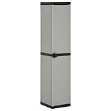 Generisch Garten-Lagerschrank mit 3 Böden Grau & Schwarz 34x40x168 cm,jiangboyue-340985