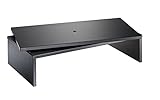 Meliconi Space System TV Desk, Schwenkbarer TV- und Monitorständer, um 360° Drehbarer Fuß, Belastbarkeit bis 45 kg, Holz, Made in Italy, Schwarz