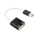 Externe Stereo-Soundkarte, USB C, Audio-Adapter USB auf 3,5 mm Klinke, USB-Stereo-Soundkarte mit Mikrofon, kompatibel mit PS4, PS5, PC, Mac, Laptop, Android – Hi-Fidelity Audio-Lösung