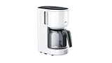 Braun Household PurEase Kaffeemaschine KF 3100 WH – Filterkaffeemaschine mit Glaskanne für 10 Tassen Kaffee, Kaffeezubereiter für einzigartiges Aroma, 1000 Watt, weiß