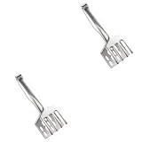 Sosoport 2 Stck. Lebensmittelzange aus Edelstahl Mini -Zange Kochen Braten Fischwendezange Buffetklemme Grillenclip Steakzange aus Edelstahl Nahrung Steakclip Rostfreier Silber