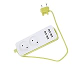 Sewroro 4 Stück USB Steckdose mit Anschlüssen Europäischer Standard USB Port für Zuhause Büro und Gastronomie Weiß Grün für Geräte Ac