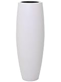 VIVANNO Pflanzkübel Bodenvase Fiberglas Magnum Weiß Matt - 80x23