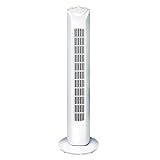 Lifetime Air Turmventilator - Ventilator mit 3 Geschwindigkeiten - Oszillierender Standventilator - Stehender Ventilator 55dB - Tower Fan - Netzkabel 1,5 m - 81 x 22 cm - Weiß