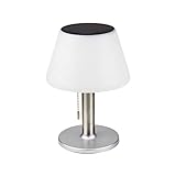 ito electronics Solar Tischlampe Indoor Outdoor 3 Stufen | 4-8 Stunden Leuchtdauer | Warmweißes LED-Licht silber