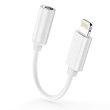 Adapter für iPhone, Lightning auf 3,5-mm-Klinkenstecker, Aux-Adapter, Dongle, Audio-Kopfhörer-Konverter, kompatibel mit iPhone 14/13/XS/Max/8/7, unterstützt alle iOS-Systeme