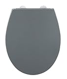 WC-Sitz Mod. Ostuni grauer bruchstabiler Thermoplast mit Easy Close Absenkautomatik und Edelstahlbefestigung inklusive Wandpuffer 37 x 44,5 cm grau