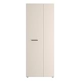 Forte NET306 moderner Mehrzweckschrank 70, schmaler Schrank, 2-türig, Holzwerkstoff, Flur, Diele, Kaschmir|Beige, 68,7 cm breit x 181,1 cm hoch x 36,5 cm tief