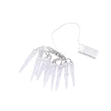 LOORGVEL Eiszapfen Lichterkette Warmweiß LED Girlande Batteriebetrieben für Innen Außen Garten Party Weihnachtsdeko Energiesparende Fairy String Curtain Light Romantische Beleuchtung