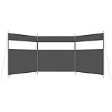 HIKEMAN Camping Windschutz Sichtschutz Garten - Strand Windschutz mit Sichtfenster,Outdoor Caravan Privacy Shield,kann als Zeltplane für Picknick,Grill,Lagerfeuer verwendet Werden(Schwarz,4.4m)