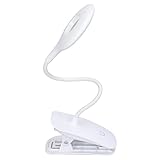 Hztyyier Clip-on-Leselampe, Buch-USB-Clip-Lampe, Nachtmodi, Zusammenklappbar, Clip-Licht, Schreibtischlampe, Touch für Lese- und Schülerlernen