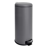 SVITA T30 Mülleimer Grau Treteimer Abfalleimer 30 Liter inkl. Inneneimer rund Küchen-Hilfe