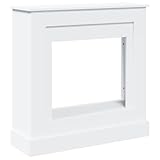 vidaXL Kaminumrandung, Dekorative Kaminkonsole, Kaminsims Dekokamin für Wohnzimmer, Kaminattrappe Kaminverkleidung, Weiß Holzwerkstoff