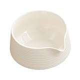 Folpus Keramik Matcha Schale Matcha Tee Set, Matcha Schale mit Ausgießer, 560 ML, traditionelle japanische Matcha Schale Handmade für Matcha, Kaffee, Latte, Geschenk für Matcha Liebhaber, Weiß