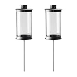 Mariles Laterne auf Stab Erdspieß wetterfest 41 cm Stablaterne Grablaterne Grablicht Grableuchte Friedhofslaterne Windlicht Gartenlaterne Gartenlicht Garten Grab Friedhof 2 Stück