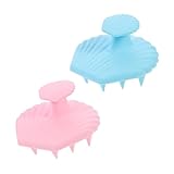 SHERCHPRY 2 Stück Kopfhaut Massagebürste Silikon Haarwaschbürste für Sanfte Kopfhautmassage und Ergonomisches Design für Empfindliche Kopfhaut und Reisen