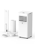 10.000 BTU Tragbare Klimaanlage, 3-in-1 AC-Einheit für 450 m² Räume mit Drainagefreier Kühlung, Entfeuchtung & Ventilator-Modi, inklusive Fernbedienung, 24H Timer & Fenster-Kit für Schlafzimmer