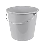 keeeper Eimer Erik mit Metallbügel, 10 l, Polypropylen, 28,5 x 28,5 x 26 cm, Nordic Grey