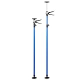 Fiqops 2 Stk. Deckenstütze, Montagestütze bis 50kg Tragkraft,Teleskopstützen bis 45°,Montagestütze 115-290cm,Einhandstütze für Wände, Decken,Stützen Höhenverstellbar,aus Stahl