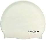 Speedo Unisex Erwachsene Flache Silikonbadekappe | Haarschutz Trainingshilfen, Weiß, Einheitsgröße