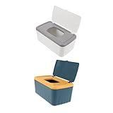 Ipetboom 2 Stück Große Staubdichte Taschentuchbox mit Deckel Langlebiger Kunststoffspender für Nasentücher Wiederbefüllbar Praktische Aufbewahrungsbox für Zuhause Büro Bad Küche Auto