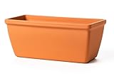 FRANCACOR Blumentopf aus Terrakotta, natürlich, länglich, rechteckig (Nr. 50-51 x 21 x 17 cm)