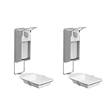 2x ARNOMED Desinfektionsspender mit Tropfschale, Aluminium Seifenspender für 500ml, Seifenspender zur Wandbefestigung mit kurzem Armhebel, Eurospender für Desinfektionsmittel, Soap Dispenser, Spender