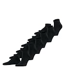 FALKE Herren Sneakersocken Happy 6-Pack M SN Baumwolle kurz einfarbig 6 Paar, Schwarz (Black 3000), 39-42